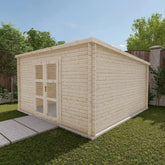 Abri de jardin toit plat 16m² PENTY - madriers 40mm brut - Gardy Shelter Ma boutique
